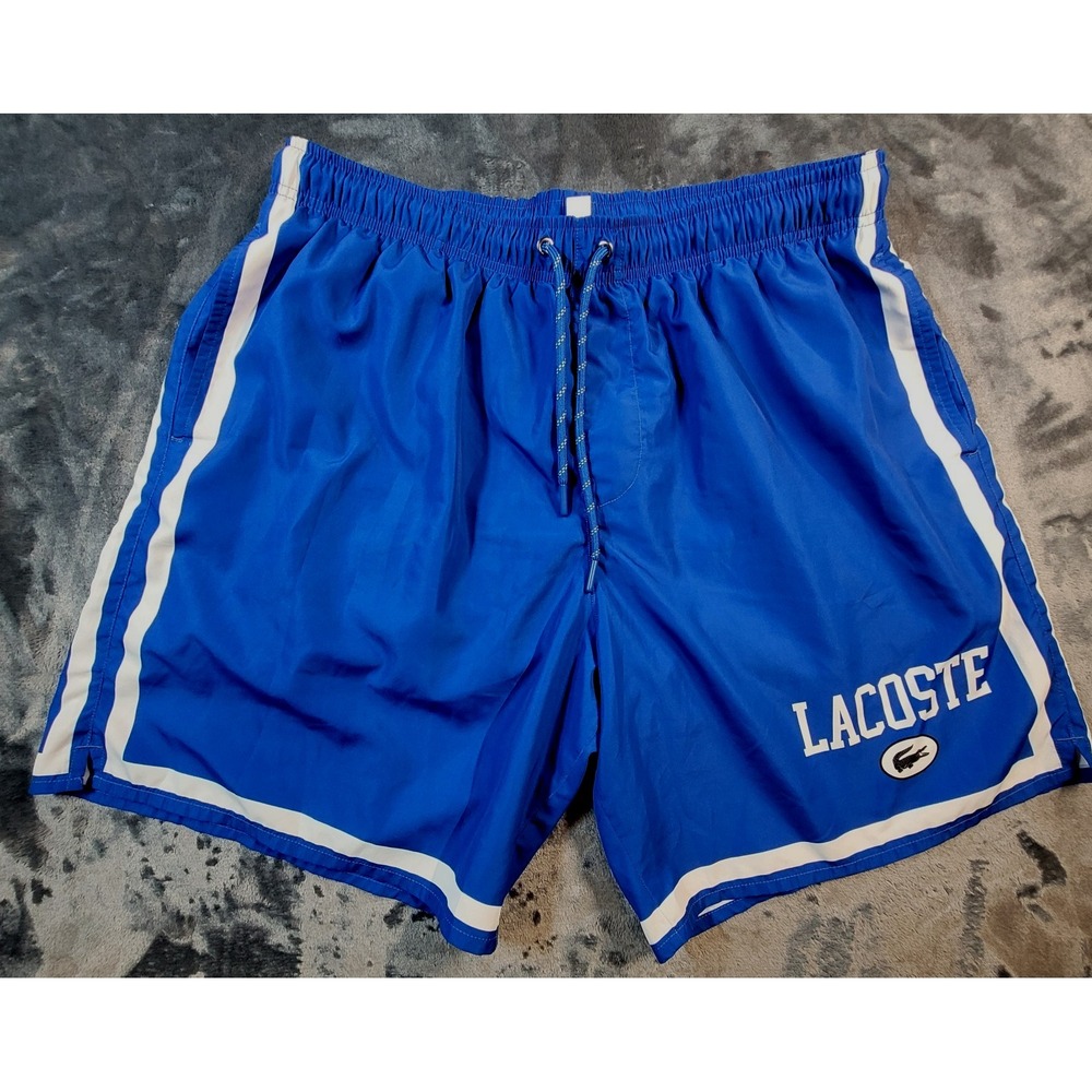 Lacoste Men's Swim Shorts Blue White XL